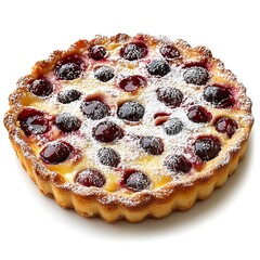 Canvas Print - Delicious Cherry Tart with Powdered Sugar on Top.