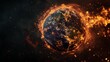 © khalid - Earth burning and engulfed in flames, signifying a worldwide calamity and a shift in climate