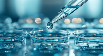 Poster - Doing biotechnology research by pipetting samples into micro well plates