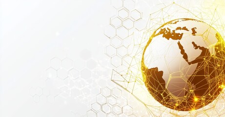 Poster - A modern abstract technology or science background using hexagonal shapes. Modern format.