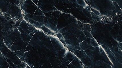 Wall Mural - A close-up of dark marble with white veins, creating a luxurious and elegant background.