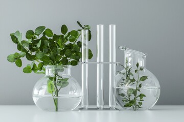 Aufkleber - The use of herbal cosmetics in the laboratory, laboratory glassware, and ingredients