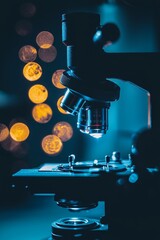 Aufkleber - Lab of biology by biotechnology for analysis, experiment, education, and testing with microscopy.