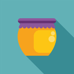 Poster - Closed honey jar with a purple lid, bringing a touch of sweetness to your designs