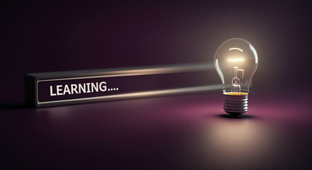 Poster - Light bulb illuminating idea for learning and technology with modern design