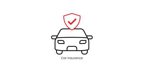 Canvas Print - Car Insurance Policy Coverage Vector Icon