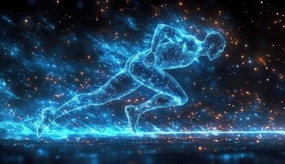 Poster - Digital Speedster: A Runner Embraces the Power of Speed and Digital Transformation