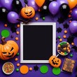 © Rachel - halloween frame with pumpkins and balloons