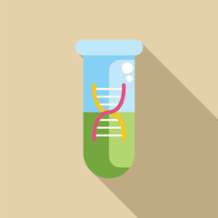 Poster - This colorful vector illustration shows a test tube containing dna, useful for projects related to genetics and biology