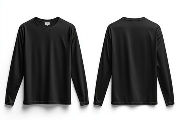 Black long sleeve tshirt mockup isolated created with Generative AI