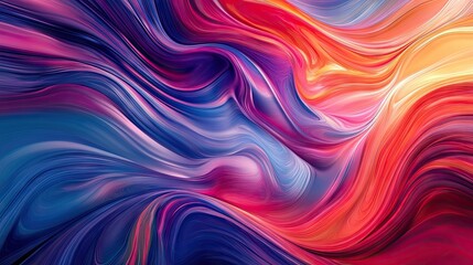 Poster - 3D abstract fluid design with vibrant, swirling colors blending seamlessly, creating a dynamic and visually captivating effect. Perfect for modern backgrounds.