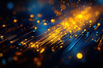 Poster - A captivating abstract background featuring glowing lines and dots, perfect for technology and digital innovation themes.