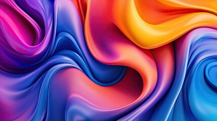 Poster - 3D abstract fluid design with vibrant, swirling colors blending seamlessly, creating a dynamic and visually captivating effect. Perfect for modern backgrounds.