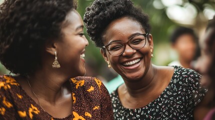 Wall Mural - Old and young women laughing together at a family gathering.