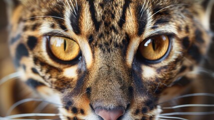 Canvas Print - Close-Up Portrait of a Wild Cat