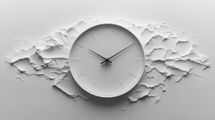 Poster - White Clock on a White Background