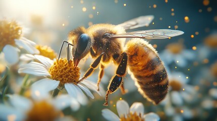 Wall Mural - Honeybee on Daisy