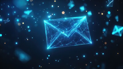 Poster - Digital Mail Envelope - Abstract 3D Rendered Network