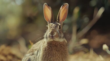 Wall Mural - Close-up of a Curious Bunny