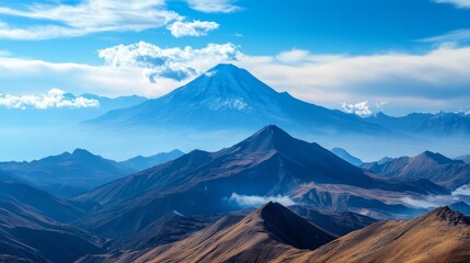 Poster - Majestic Mountain Range Horizon View