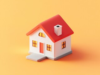 Sticker - A Small 3D Rendered House