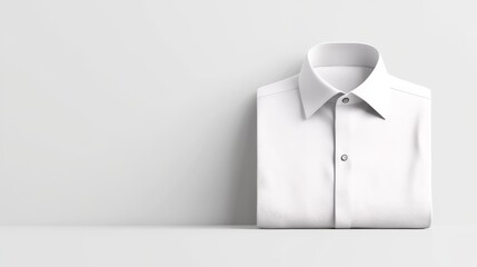 Mens white dress shirt, neatly pressed, sleek and formal, 3D illustration