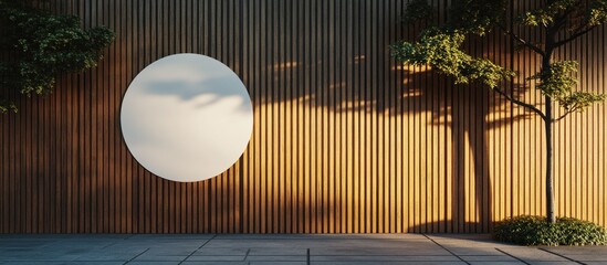 Canvas Print - Minimalist Wooden Wall with Circle