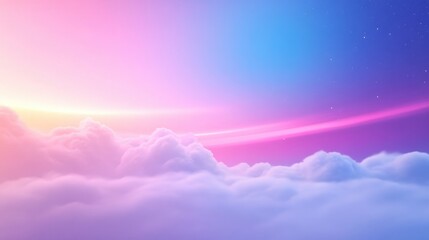Wall Mural - a colorful sky with clouds and a purple stripe