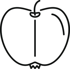 Wall Mural - Simple line style icon representing a whole apple