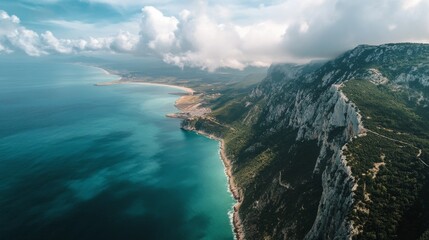 Wall Mural - Coastal view from Gibraltar's peak