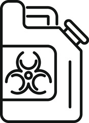 Poster - Simple vector icon of a biohazard warning symbol on a storage canister containing dangerous materials