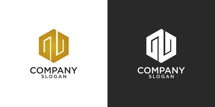 letter n abstract monogram logo design vector