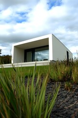 Poster - Modern White House with Grass and Sky