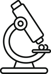 Poster - line art icon of a microscope analyzing samples on a laboratory slide