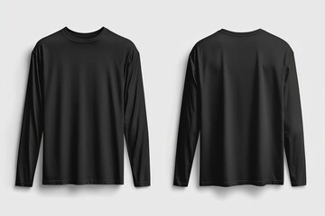 Black long sleeve tshirt mockup isolated created with Generative AI