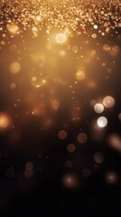 Tan banner dark bokeh particles glitter awards dust gradient abstract background. Futuristic glittering in space on tan background blank empty with copy space for product design