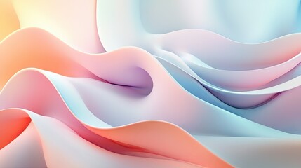 Poster - Abstract 3D background featuring fluid curves and gradients in soft tones. Ideal for minimalist designs and contemporary presentations.