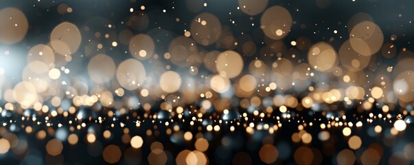 Aufkleber - Stunning bokeh background with golden and white lights, perfect for festive and celebratory themes.