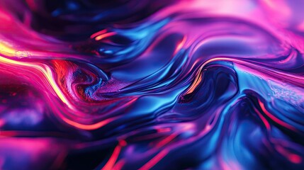 Poster - Abstract 3D fluid design with neon colors and liquid-like textures, creating a mesmerizing, futuristic visual perfect for tech and entertainment themes.