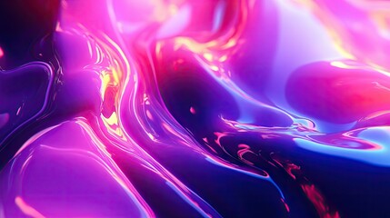 Poster - Abstract 3D fluid design with neon colors and liquid-like textures, creating a mesmerizing, futuristic visual perfect for tech and entertainment themes.