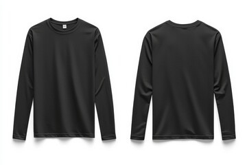 Black long sleeve tshirt mockup isolated created with Generative AI