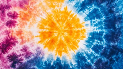 Canvas Print - Tie-Dye Abstract Sunburst Design