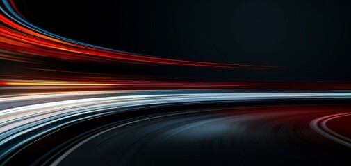 Aufkleber - Vibrant light trails create a dynamic abstract background, capturing the essence of movement and energy in darkness.