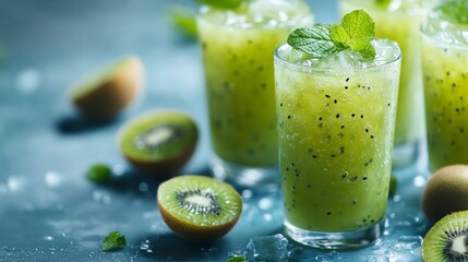 Wall Mural - Refreshing Kiwi Mint Drink