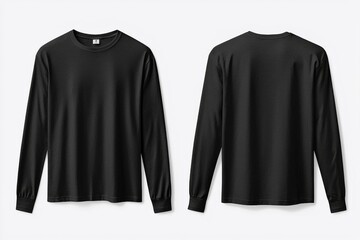 Black long sleeve tshirt mockup isolated created with Generative AI