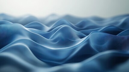 Poster - Abstract blue waves flowing across a gradient backdrop, with a blend of light and dark tones for a harmonious visual effect