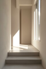 Poster - Minimalist Interior Design with Sunlight Streaming Through Window