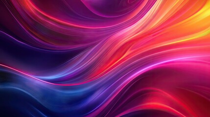 Poster - Abstract modern wave background with vibrant gradients and sleek, flowing curves, creating a visually appealing and dynamic design for media use.