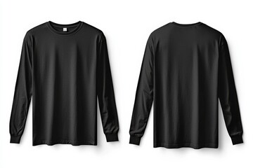 Black long sleeve tshirt mockup isolated created with Generative AI