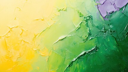 Wall Mural - Abstract Painting in Green and Yellow Tones